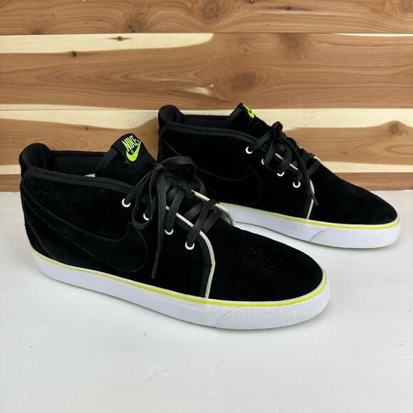 Nike Toki Mid Trainers Suede Leather Mens Black/Green size 12 main image 6